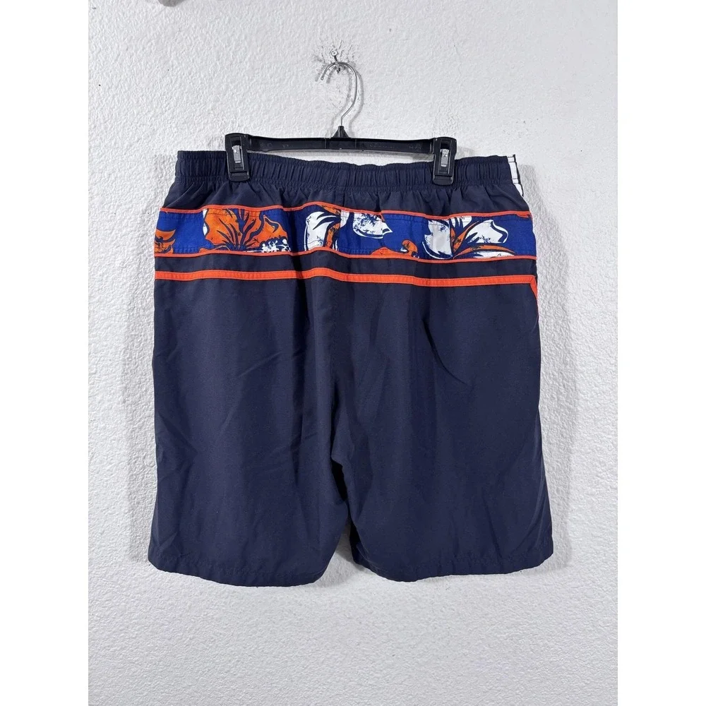 Speedo Swim Trunks Mens XL Blue Orange Floral Hawaiian Board Shorts Lined